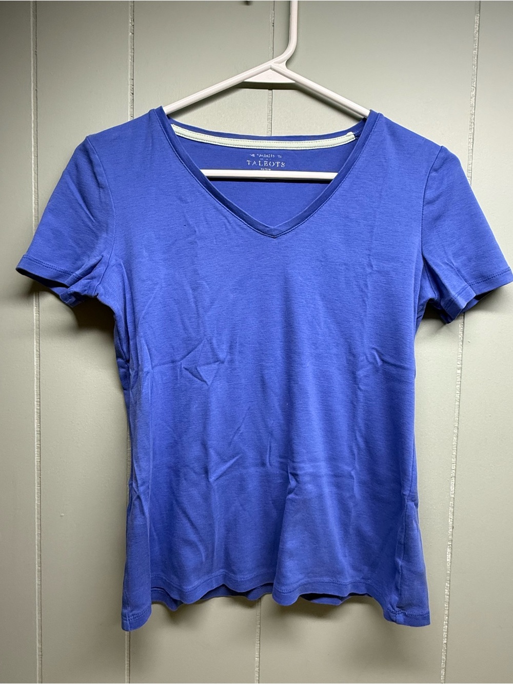 Talbots V-Neck Short Sleeve Tee in Royal Blue